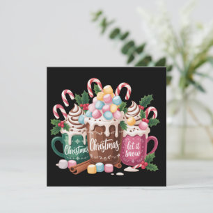 Juldrycker Rosa Coquette Gingerbread Kaffe  Julkort