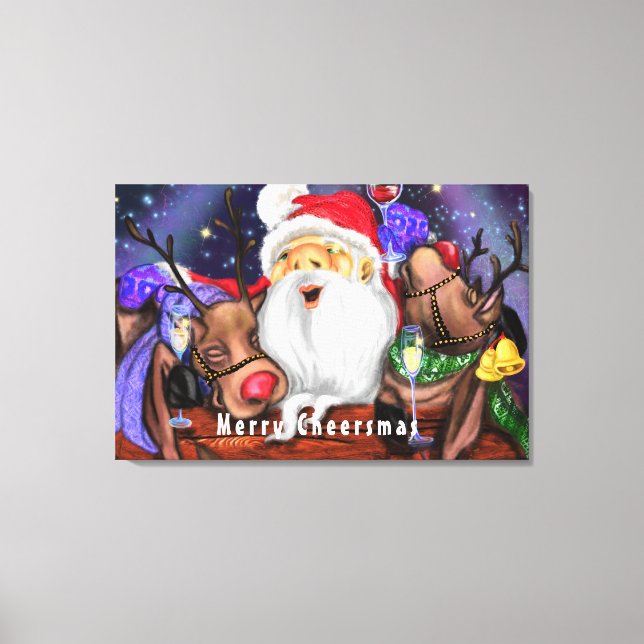 Julduk Canvastryck Tomte och Renar (Framsida)