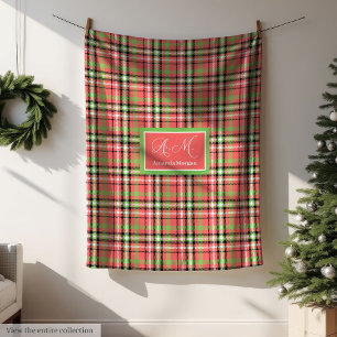 Julduk Monogram Klassisk Tartanaccent Fleecefilt