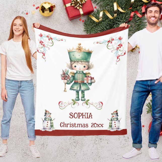 Juldukblankett för barn med namn fleecefilt (Christmas Doll Blanket for Kids With Name)