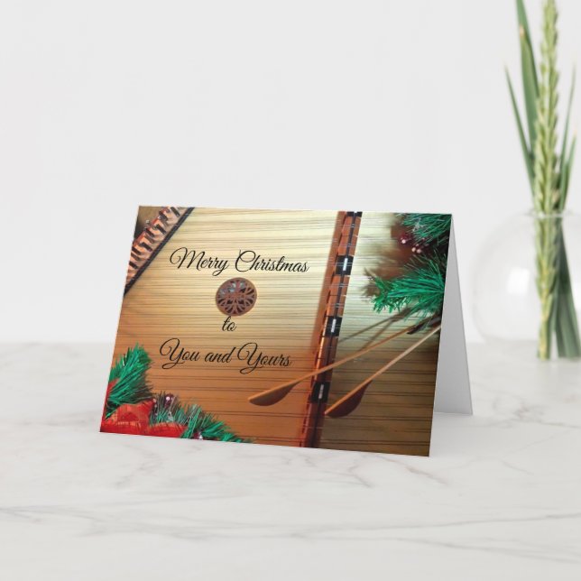 Juldulcimer Musical Greeting Card Kort (Framsida)