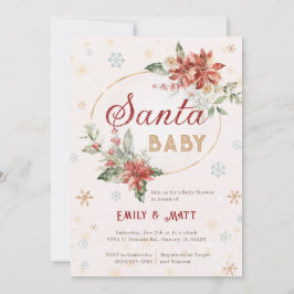 Julduschen i Santa Baby Sprinkle Poinsettia Inbjudningar