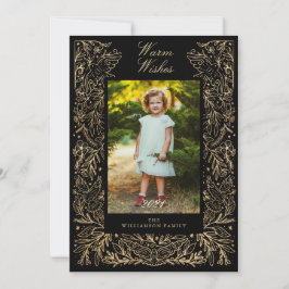 Julduvor för fred och Blommigt Ram Kärlek Julkort