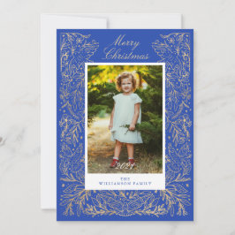 Julduvor för fred och Blommigt Ram Kärlek Julkort