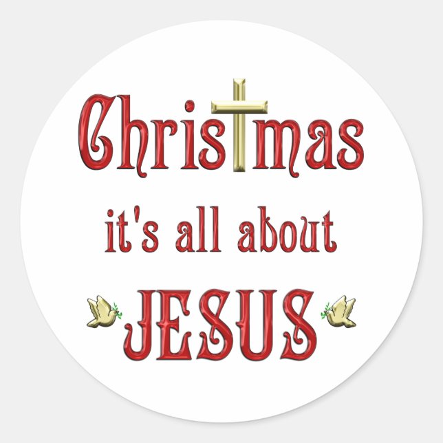 Julduvor Runt Klistermärke (Framsida)