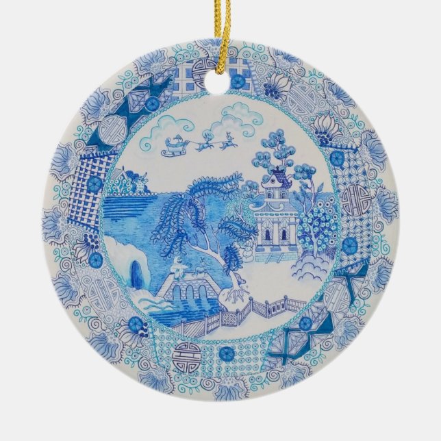 "JulDystopia" prydnad av Rhonda Stewart Julgransprydnad Keramik (Framsidan)