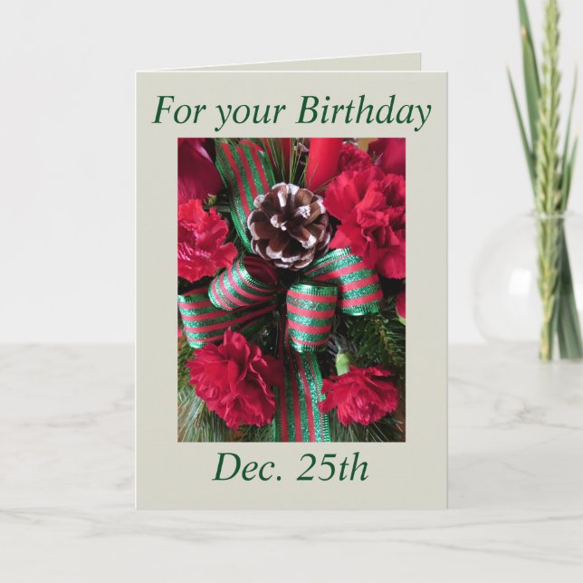 Jule-Birthday Arrangemangare 1 Helgkort (Framsida)