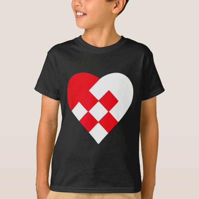 Julehjerte Danish Pleated Christmas Hearts  T Shirt (Framsida)