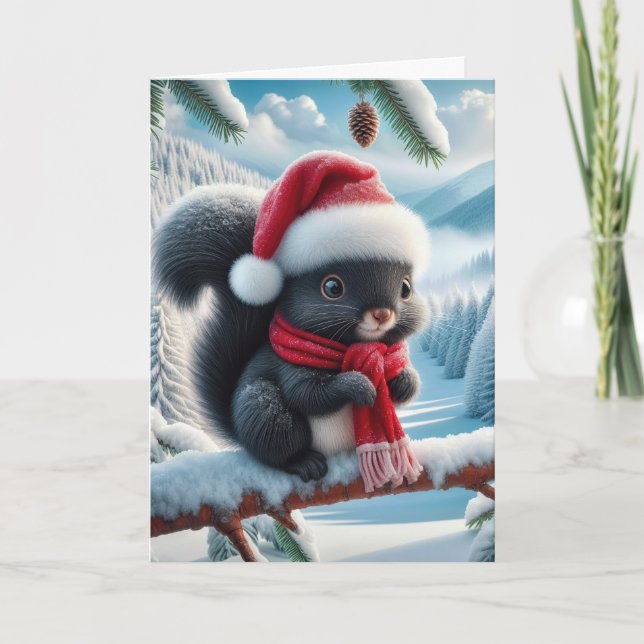 Julekorre i Winter Träd Helgkort (Framsida)