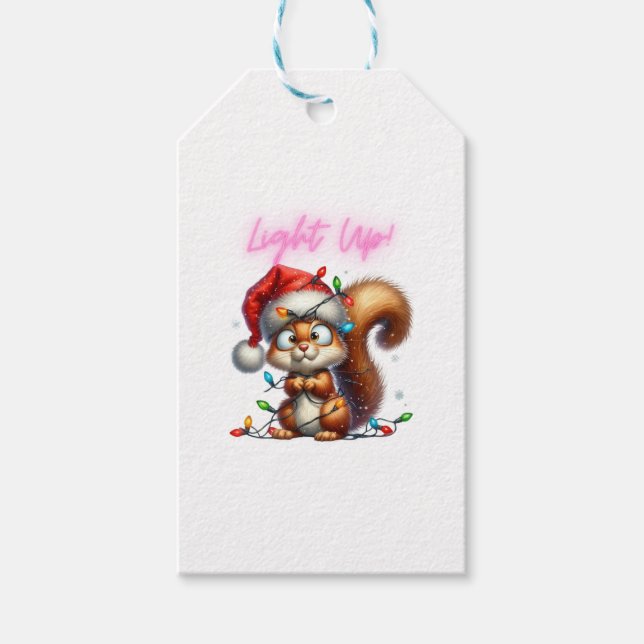 Julekorre med Festive Ljus Card Presentetikett (Framsidan)