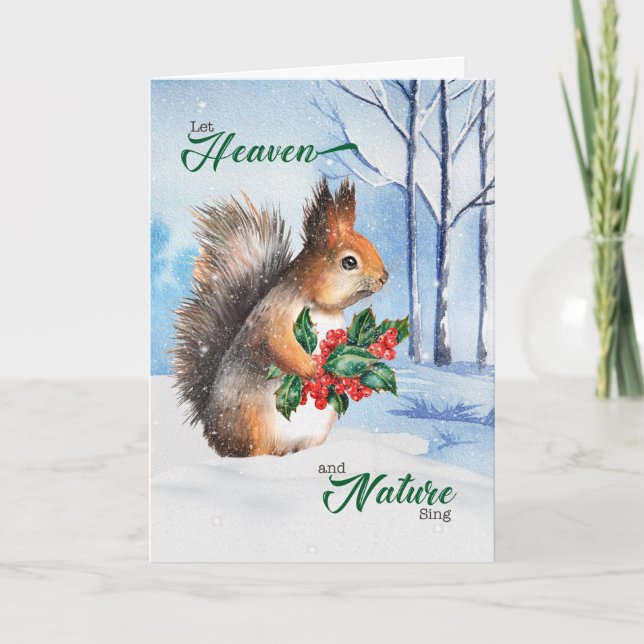 Julekorre med Holly Nature Theme Helgkort (Framsida)
