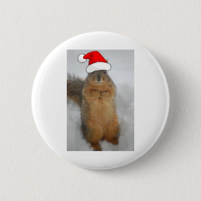 Julekorre med Santa Squirrel Knapp (Framsida)