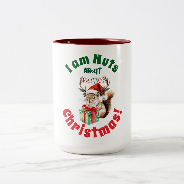 Julekorre och Antlers & Gift Box Två-Tonad Mugg (Center)