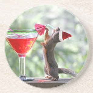 Julekorre som dricker en coctail underlägg