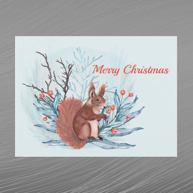 Julekorren Berries Blommigt Vattenfärg Helg Vykort (Skapare uppladdad)