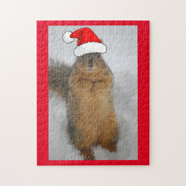 Julekorren med Santa Hat Pussel (Vertikal)