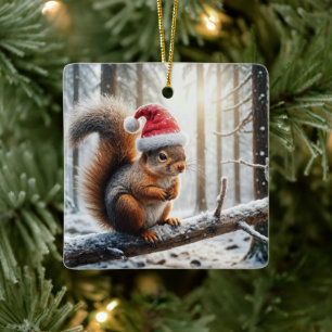 Julekorren vid Snowy Träd Gren Julgransprydnad Keramik