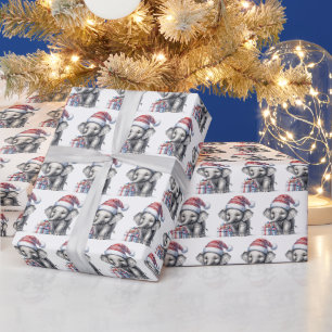 Julelefant med gåvor presentpapper