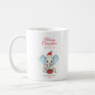 Julelefant   Personlig Kaffemugg