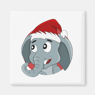 Julelefantmagnet tecknad magnet