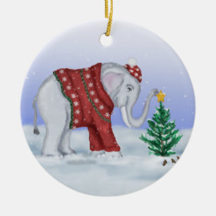 Julelefantprydnad Julgransprydnad Keramik