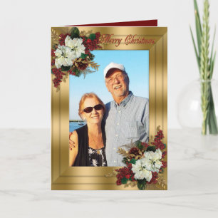 Julelegant fotokort guld helgkort