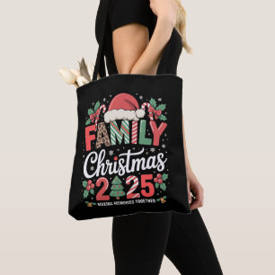 Julen 2025 Matchande Familj Xmas Högtid Tygkasse