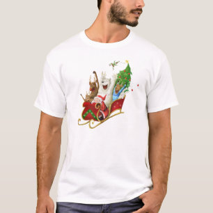 Julen åka släde den roliga digitala teckningen t-shirt