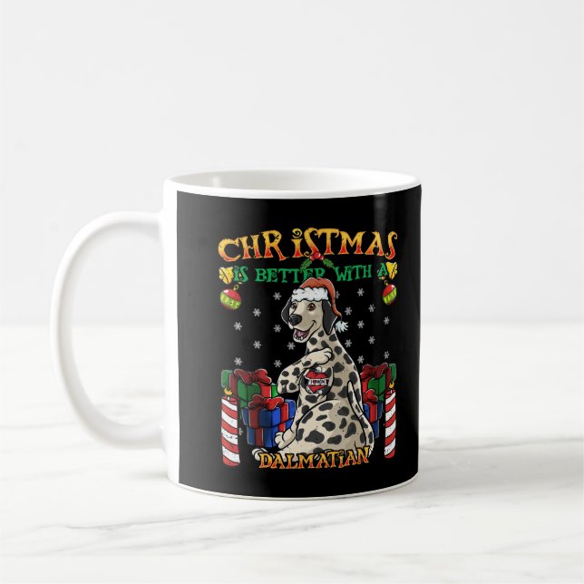 Julen är bättre med Dalmatien Jultomten D Kaffemugg (Vänster)