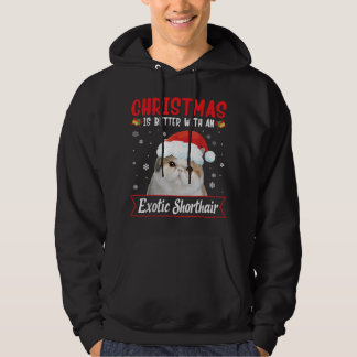 Julen är bättre med en exotisk shorthair Cat M Hoodie