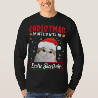 Julen är bättre med en exotisk shorthair Cat M T Shirt