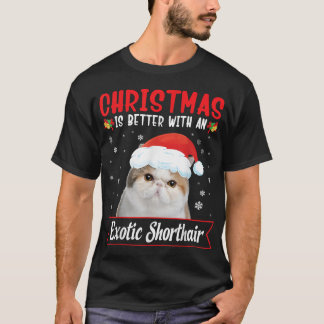 Julen är bättre med en exotisk shorthair Cat M T Shirt
