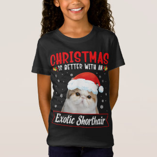 Julen är bättre med en exotisk shorthair Cat M T Shirt
