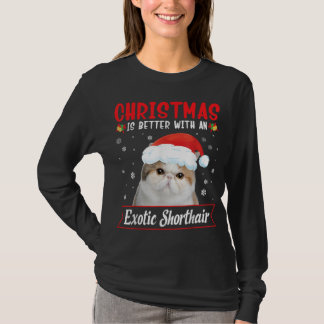 Julen är bättre med en exotisk shorthair Cat M T Shirt