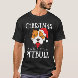 Julen är bättre med ett Pitbull Hund Jultomten T Shirt