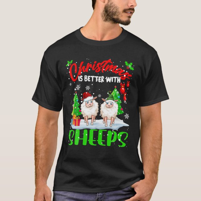 Julen är bättre med får, tomten, får Fa T Shirt (Framsida)