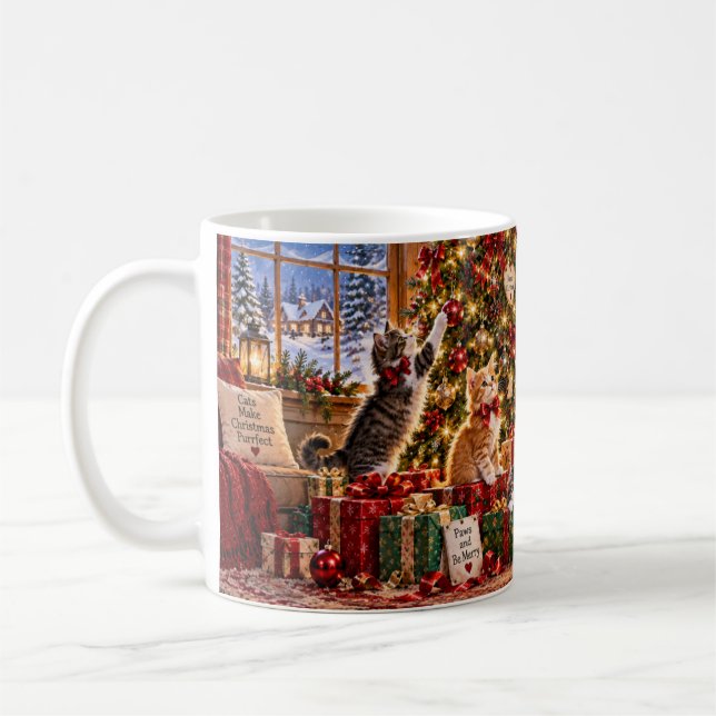 Julen är bättre med katter-mugg kaffemugg (Vänster)