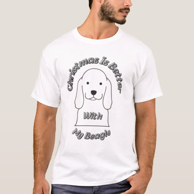 Julen är bättre med min beagle t shirt (Framsida)