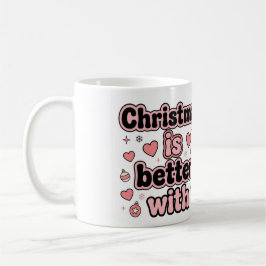 Julen är bättre med personlig hjärtmugg kaffemugg