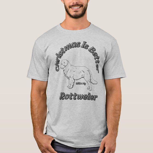 Julen är bättre med Rottweiler T Shirt (Framsida)