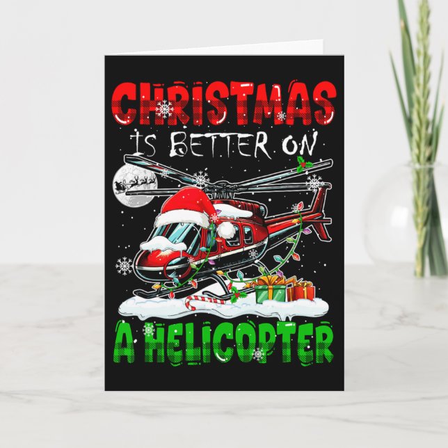 Julen är bättre på Helicopter Santa Driver C Kort (Framsida)
