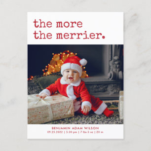 Julen är desto gladare när familjen blir större  meddelande vykort