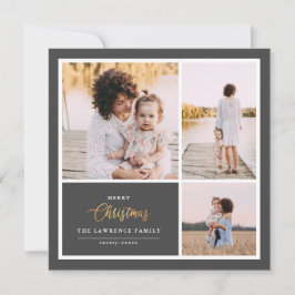 Julen är Guld | Grått Modern 3-fotokollage