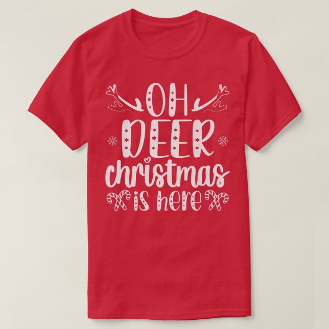 Julen är här Julafton Dag Glad helg Santa Cl T Shirt (Design framsida)