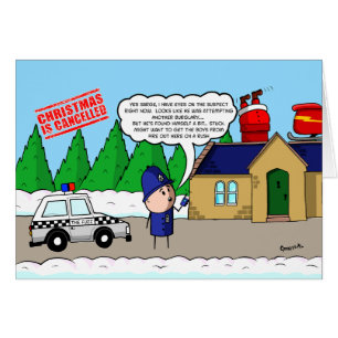 Julen är inställd - tomten fastnar hälsningskort