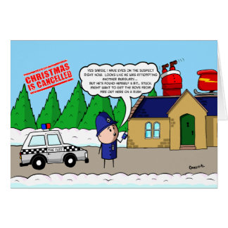 Julen är inställd - tomten fastnar hälsningskort