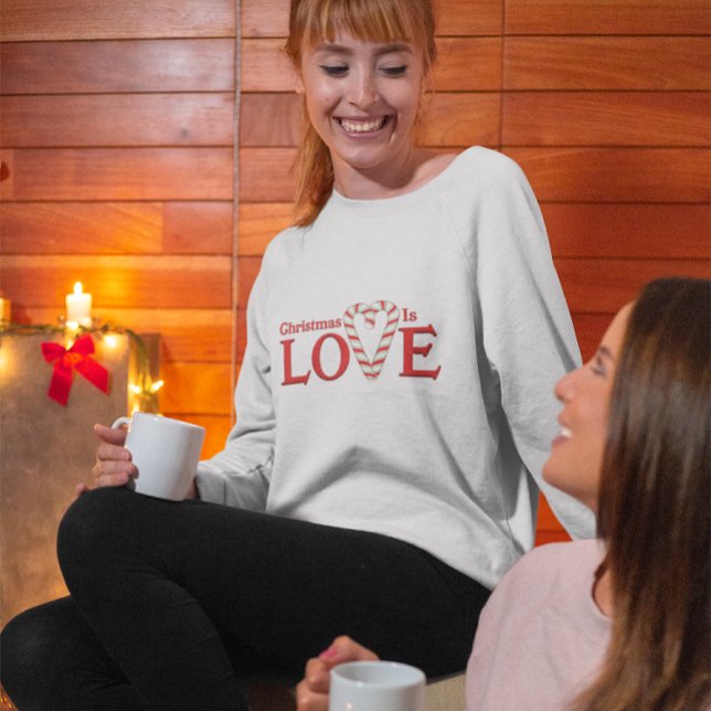 Julen är Kärlek Candy cane hjärta T Shirt (Skapare uppladdad)