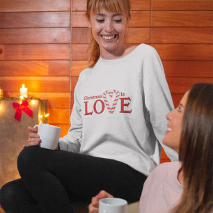 Julen är Kärlek Candy cane Hjärtat T Shirt