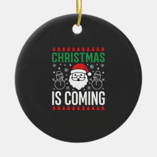 Julen är på väg Tomte Snömannen Julgransprydnad Keramik