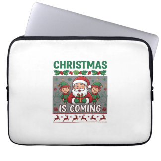 Julen är på väg Tomte Tomtar Renar Laptop Fodral